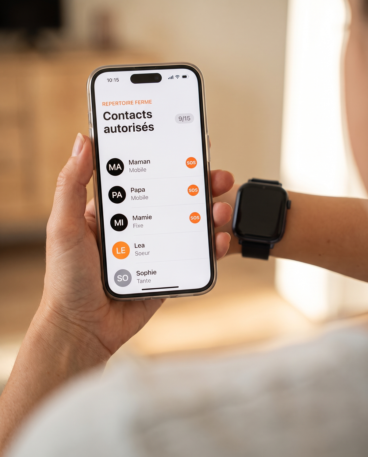 Montre GPS enfant avec 15 contacts autorisés
