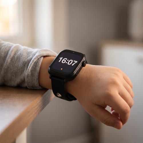 Montre GPS ARKO Kids portée au poignet d'un enfant